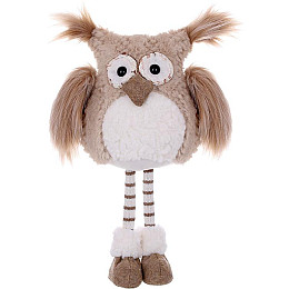 Декоративная игрушка Owl 52 см Коричнево-белый BonaDi DP232224
