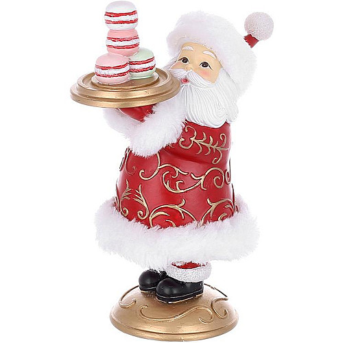 Новогодняя фигурка Santa with macarons 11х16 см Разноцветный BonaDi DP232257