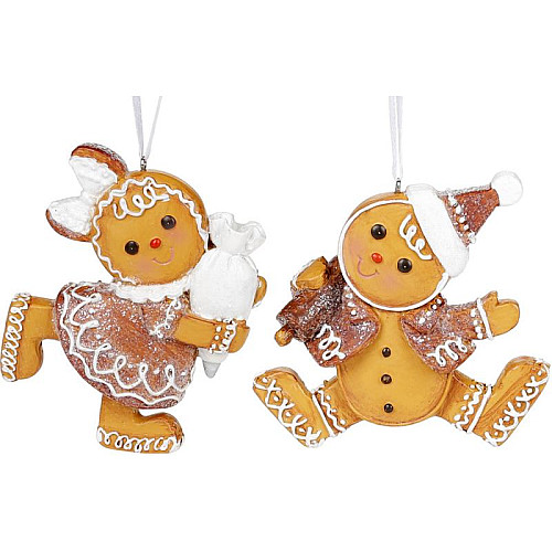 Фігурки декоративні Gingerbread man BonaDi Різнокольорові 6 шт DP232282
