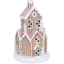 Світлодіодна статуетка Gingerbread house 20х20х32 см BonaDi Різнокольорова DP232296