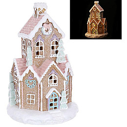 Світлодіодна статуетка Gingerbread house 20х20х32 см BonaDi Різнокольорова DP232296