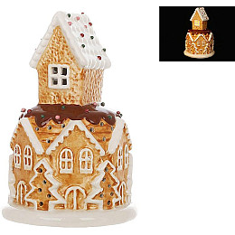 Світлодіодна ялинкова іграшка BonaDi Gingerbread House 11.5х17 см Різнокольорова DP232306