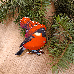 Деревянная эко-игрушка с крючками на елку Luxyart Птичка (DN-734)