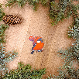 Деревянная эко-игрушка с крючками на елку Luxyart Птичка (DN-734)