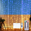 Гірлянда штора з пультом No Brand SFK-09 прапор України USB 2х2 м Голубо-жовтий (2400130212)