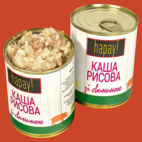 Каша рисова Hapay зі свининою з/б 340г Zdorovo (HAP-8065)