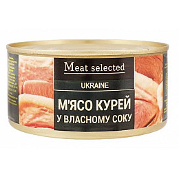 М'ясо кур Zdorovo Meat selected в власному соку ж/б 325г (POB-KYR325)