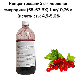 Концентрированный сок Eva Красная смородина 1кг/0,76 л