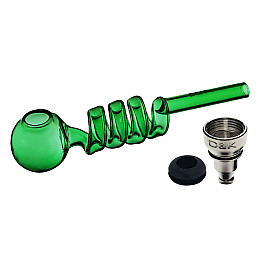 Трубка курительная стеклянная с охлаждением DK Спираль DK-8569A Green (15673-hbr)