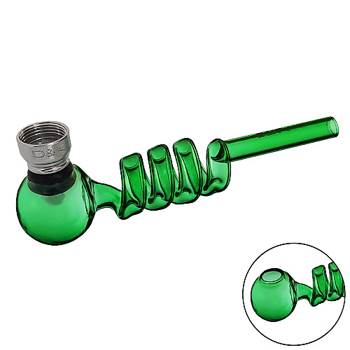 Трубка курительная стеклянная с охлаждением DK Спираль DK-8569A Green (15673-hbr)