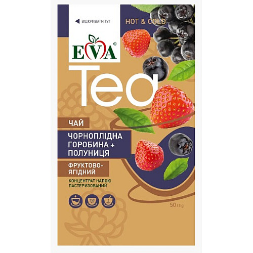 Джем чай Eva Фруктово-Ягодный Черноплодная Рябина + Клубника 12 шт