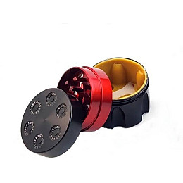 Гриндер для измельчения табака Барабан револьвера ASHTRAY DK-5029-B3 Black Red (15714-hbr)