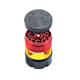 Гріндер для подрібнення тютюну Барабан револьвера ASHTRAY DK-5029-B3 Чорний Червоний (15714-hbr)
