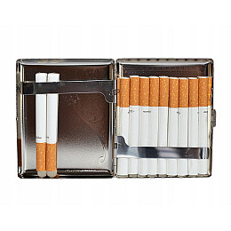 Портсигар металевий Gentelo на 20 сигарет Матовий хром Венеція (60134)