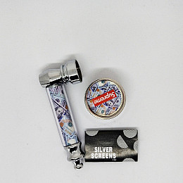 Трубка курительная и гриндер для измельчения табака Lighter HL-YD-305 Supreme Доллар Silver (16621)