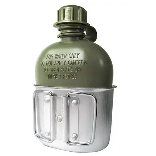 Фляга армейская с подстаканником и чехлом Mil-Tec 0,946 л Оливковый (14506001)