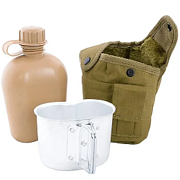 Фляга с подстаканником в чехле Mil-Tec 0,9463 л Койот 14506005