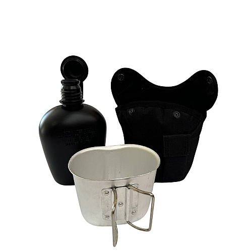 Фляга с чашкой и чехлом Solve NATO 1 л Black KT6104002
