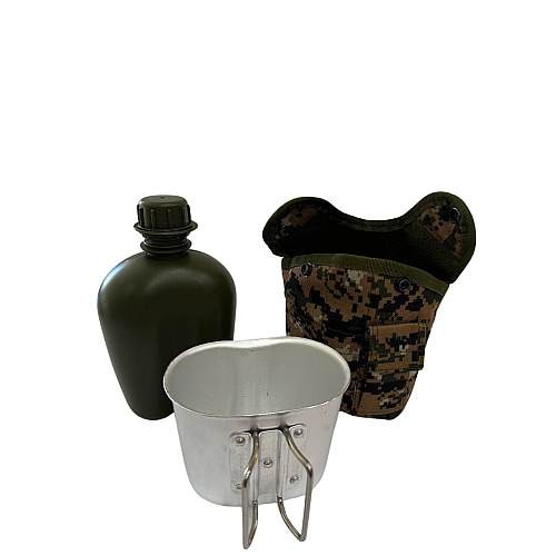 Фляга с чашкой и чехлом Solve NATO 1 л Зеленый пиксель KT6004009