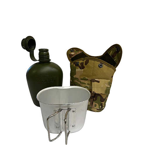 Фляга з чашкою та чохлом Solve NATO 1 л Multicam KT6104006