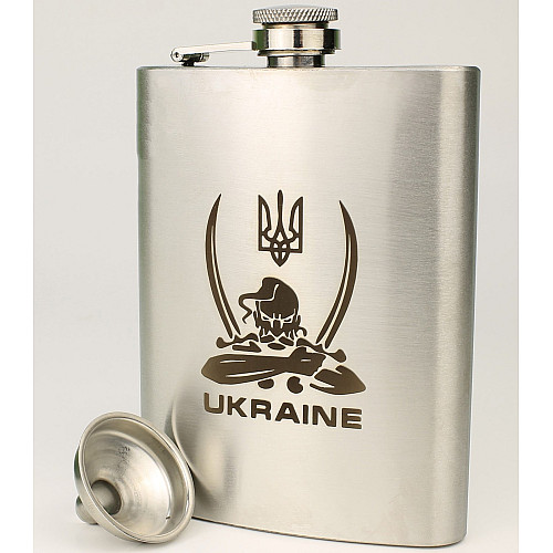 Фляга с гравировкой с лейкой Кукумбер Козак 230 мл (8-1252)