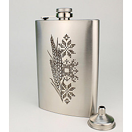 Фляга з гравіюванням Ukrainian style з лійкою Кукумбер 230 мл (8-1273)