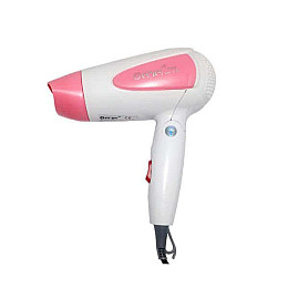 Фен дорожний Gemei Gm 1756 1200 Вт складана ручка Білий з рожевим (223648)