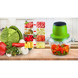 Электрический блендер-измельчитель Grant Multi-Functional Молния с двухъярусным лезвием 1,8 л Зелёный