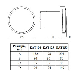 Вытяжной вентилятор Europlast E-extra EAT100S (74926)