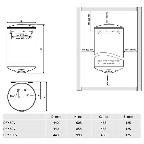 Водонагрівач Tesy DRY 100V (6562965)