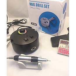 Аппарат фрезер SalonHome T-ZS-605-black для манікюру та педикюру круглий 35000 обертів Чорний