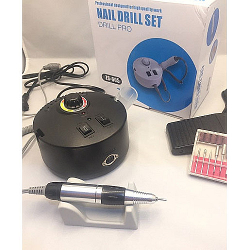 Аппарат фрезер SalonHome T-ZS-605-black для маникюра и педикюра круглый 35000 оборотов Черный