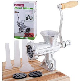 Ручна м'ясорубка 2в1 з насадками для наповнення ковбас 17х9.5х25см Kamille DP73532