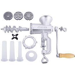 Ручна м'ясорубка 2в1 з насадками для наповнення ковбас 17х9.5х25см Kamille DP73532