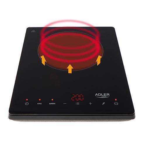 Індукційна плита настільна Adler AD 6513 2000W 365х45х290 мм Чорна