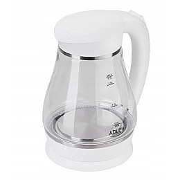 Електрочайник скляний Adler AD 1274 1.7 л білий