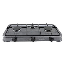 Газова плита таганок настільна Domotec MS-6603 3 конфорки Black