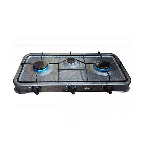 Газова плита таганок настільна Domotec MS-6603 3 конфорки Black