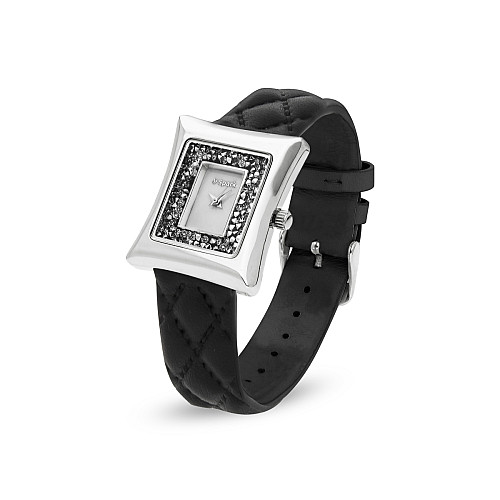 Женские часы Spark Cardo 3x3 см со Swarovski Черный Белый (ZCR30CHR)