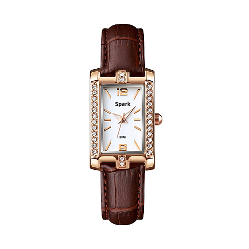 Жіночі годинники Spark Vendome зі Swarovski Коричневий Білий (Z1690BR)