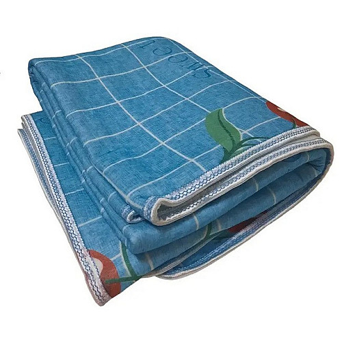 Электропростынь полуторная EAR Electric blanket 5714 голубая с вишнями 150х160 см