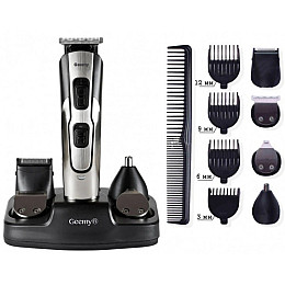 Триммер Geemy Gm-592 10 В 1 Набір Для Стрижки Волосся, Бороди, Вусів Чорно-Сірий