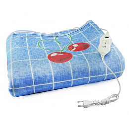 Электропростынь EAR Electric blanket 5734 голубая с вишнями 150х120 см