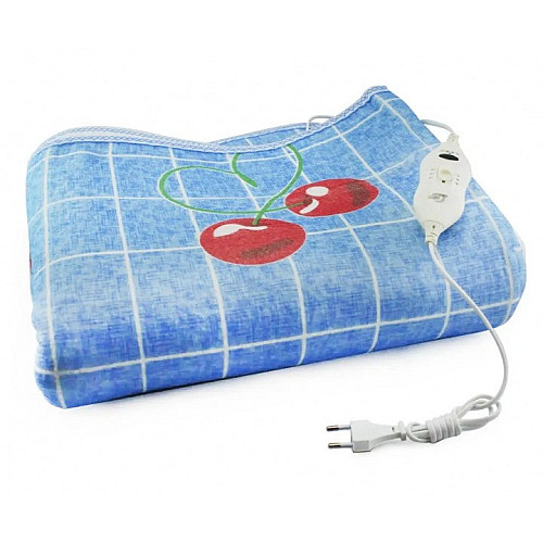 Електропростирадло EAR Electric blanket 5734 блакитне з вишнями 150х120 см