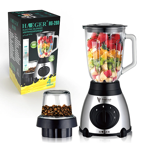 Блендер стационарный HAEGER HG-288 1.5L 850W Silver-Black (3_01415)