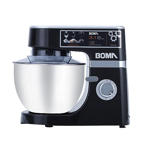 Миксер-тестомес планетарный BOMA BM-801 с металлической чашей 7L 1600W Black (3_01664)