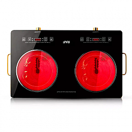 Інфрачервона настільна плита RAF R.8088 2 конфорки 4800W Чорна (3_02408)