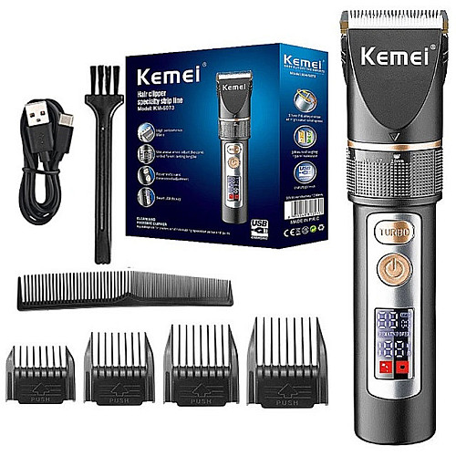 Машинка для стрижки волос Kemei KM-5073 акумуляторна 5W Сіра (3_03522)