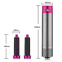 Мультистайлер для волос RIAS Hot Air Styler 5в1 з феном 1000W Сірий/Рожевий (3_02764)