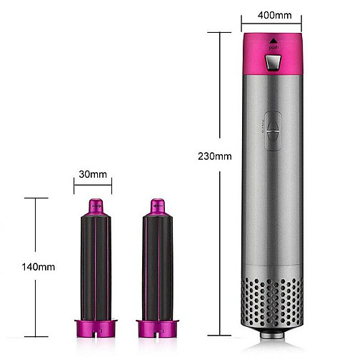 Мультистайлер для волос RIAS Hot Air Styler 5в1 с феном 1000W Grey/Pink (3_02764)